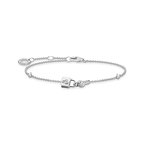 THOMAS SABO Damen Armband Schloss Zirkonia 925 Sterlingsilber A2040-051-14-L19V von THOMAS SABO