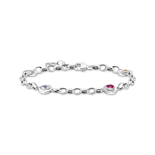 THOMAS SABO Damen Armband mit symbolischen Mond, Auge, Herz und Sonne Silber geschwärzt 925 Sterlingsilber, Geschwärzt A2138-640-7 von THOMAS SABO