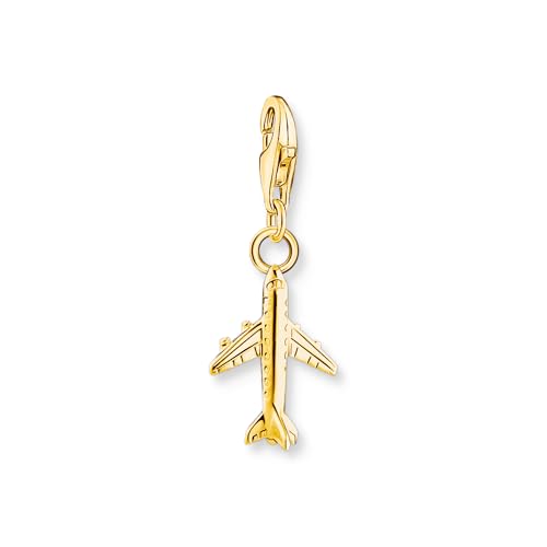 THOMAS SABO Charm-Anhänger Flugzeug vergoldet 18 Karat vergoldetes Silber 2012-413-39 von THOMAS SABO