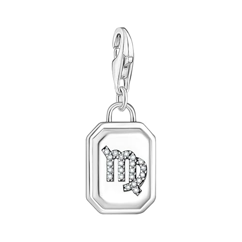THOMAS SABO Charm-Anhänger Sternzeichen Jungfrau mit Steinen Silber 925 Sterlingsilber, Geschwärzt 2149-643-21 von THOMAS SABO