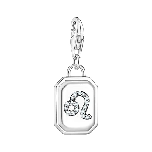 THOMAS SABO Charm-Anhänger Sternzeichen Löwe mit Steinen Silber 925 Sterlingsilber, Geschwärzt 2150-643-21 von THOMAS SABO