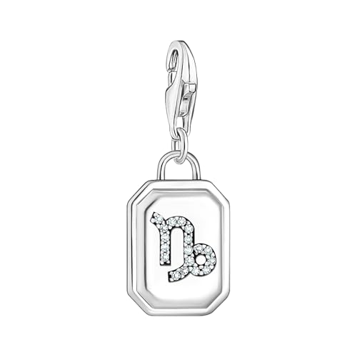 THOMAS SABO Charm-Anhänger Sternzeichen Steinbock mit Steinen Silber 925 Sterlingsilber, Geschwärzt 2152-643-21 von THOMAS SABO