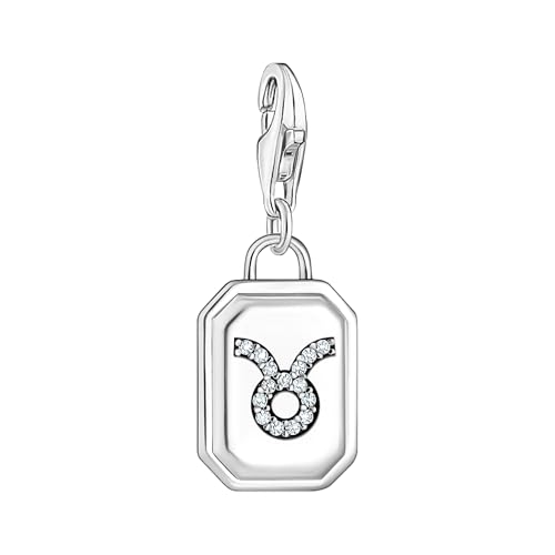 THOMAS SABO Charm-Anhänger Sternzeichen Stier mit Steinen Silber 925 Sterlingsilber, Geschwärzt 2151-643-21 von THOMAS SABO