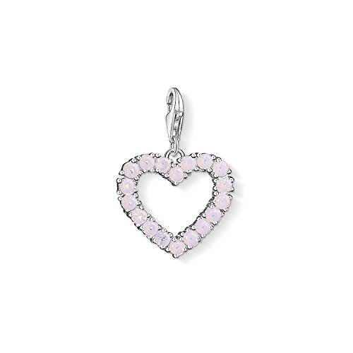 THOMAS SABO Damen-Charm-Anhänger Herz mit Rotem Stein Charm Club 925 Sterling Silber 1566-011-10 von THOMAS SABO