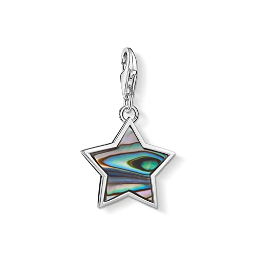 Thomas Sabo Damen Charm-Anhänger Stern Abalone Perlmutt türkis Charm Club 925 Sterling Silber 1533-509-7 von THOMAS SABO