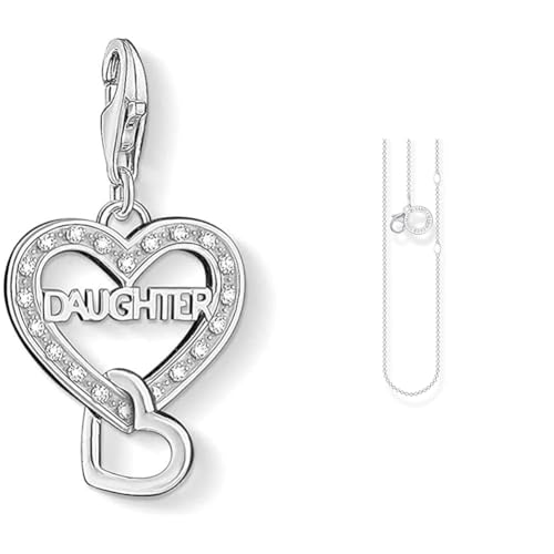 THOMAS SABO Damen-Charm-Anhänger Tochter 925 Sterlingsilber - 1267-051-14 & Charm Halskette silber, 925 Sterlingsilber, 38-45 cm Länge von THOMAS SABO