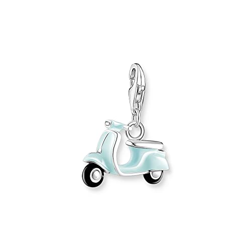 THOMAS SABO Charm-Anhänger türkiser Motorroller aus hochwertigem 925er Sterlingsilber mit dreidimensionalem Motorroller im Vintage-Stil, Maße: 21 x 18 mm,1937-041-7 THOMAS SABO Charm-Anhänger türkiser Motorroller aus hochwertigem 925er Sterlingsilber mit dreidimensionalem Motorroller im Vintage-Stil, Maße: 21 x 18 mm,1937-041-7 von THOMAS SABO
