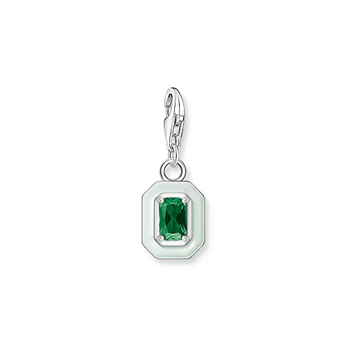 THOMAS SABO Charm-Anhänger grüner Stein aus hochwertigem 925er Sterlingsilber in pastelligem Hellgrün und dunkelgrünem Stein im Oktagonschliff, Maße: 24 x 9 mm,1917-496-6 THOMAS SABO Charm-Anhänger grüner Stein aus hochwertigem 925er Sterlingsilber in pastelligem Hellgrün und dunkelgrünem Stein im Oktagonschliff, Maße: 24 x 9 mm,1917-496-6 von THOMAS SABO