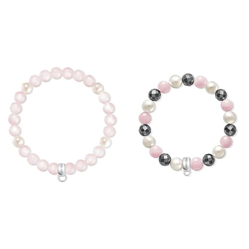 THOMAS SABO Damen Charm-Armband Rosenquarz Süßwasserzuchtperle 925 Sterling Silber X0222-469-9 & Damen Charm-Armband Charm Club 925 Sterling Silber X0188-581-7-L THOMAS SABO Damen Charm-Armband Rosenquarz Süßwasserzuchtperle 925 Sterling Silber X0222-469-9 & Damen Charm-Armband Charm Club 925 Sterling Silber X0188-581-7-L von THOMAS SABO