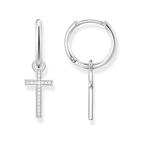 Thomas Sabo Damen Ohrringe Creolen Kreuz Zirkonia 925 Sterling Silber CR622-051-14 von THOMAS SABO