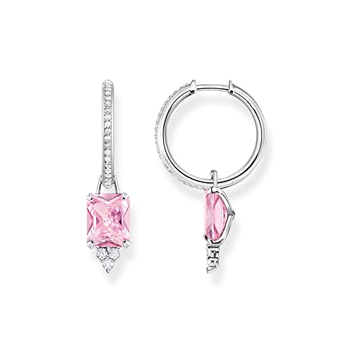 Thomas Sabo Damen Ohrringe aus Sterling-Silber mit Zirkonia-Steinen in Weiß und Pink, CR672-051-9 von THOMAS SABO