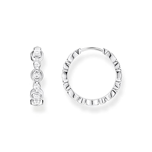 Thomas Sabo Damen Creolen Kreise in der Farbe Silber aus 925 Sterlingsilber mit Zirkonia, Größe: 20x4mm, CR714-051-14 von THOMAS SABO