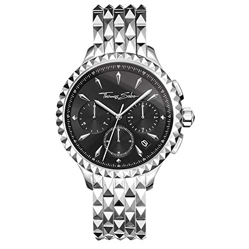 Thomas Sabo Damen Armbanduhr Rebel at Heart Chronograph Quarz Edelstahl WA0346-201-203-38 MM von THOMAS SABO