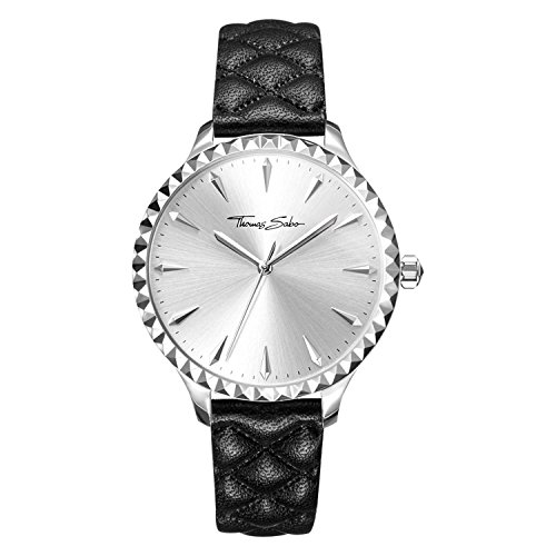 THOMAS SABO Unisex Erwachsene Analog Mechanik Uhr mit Leder Armband WA0320-203-201-38 von THOMAS SABO