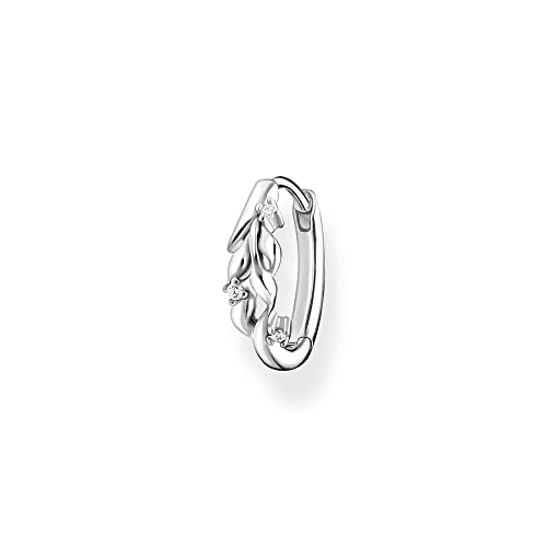 THOMAS SABO Sabo Einzel Creole Blätter mit weißen Zirkonia Steinen in Sterling Silber, CR681-051-14 von THOMAS SABO