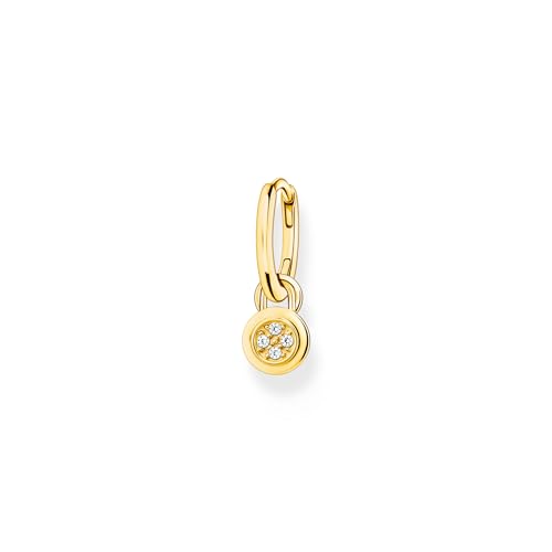 THOMAS SABO Damen Einzel Creole mit Öse für Charms und Anhänger vergoldet 925 Sterlingsilber, 750 Gelbgold Vergoldung CR720-414-39 von THOMAS SABO