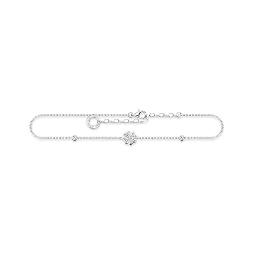 THOMAS SABO Damen Fußkette Kleeblatt Zirkonia 925 Sterlingsilber AK0023-051-14-L27v von THOMAS SABO