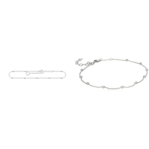 THOMAS SABO Damen Fußkette klassisch 925 Sterlingsilber AK0031-001-21-L27v & Damen Fußkettchen Fußkette Kugeln 925 Sterling Silber AK0002-001-12-L27v von THOMAS SABO