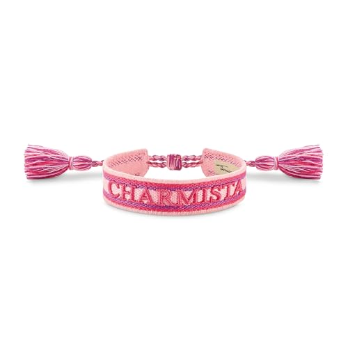 THOMAS SABO Damen Gewebtes Armband Charmista in Rosa, Pink und Lila Polyester ACC0048-302-7 von THOMAS SABO