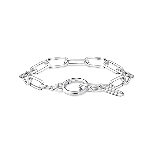 THOMAS SABO Damen Gliederarmband mit Ringverschluss und weißen Steinen Silber 925 Sterlingsilber A2133-051-14 von THOMAS SABO