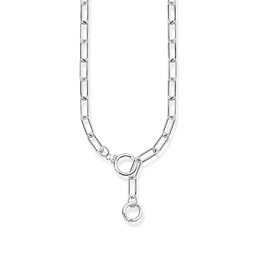 THOMAS SABO Damen Gliederkette mit zwei Ringverschlüssen und weißen Steinen Silber 925 Sterlingsilber KE2192-051-14 von THOMAS SABO