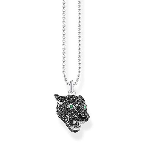 Thomas Sabo Damen Halskette Black Cat 925 Sterlingsilber, 38-42 cm Länge von THOMAS SABO