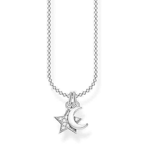 Thomas Sabo Damen Kette Stern & Mond 925 Sterling Silber KE2068-051-14-L45V von THOMAS SABO