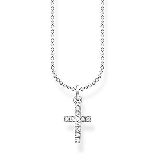 Thomas Sabo Damen Halskette Kreuz pavé silber 925 Sterlingsilber, 38-45 cm Länge von THOMAS SABO