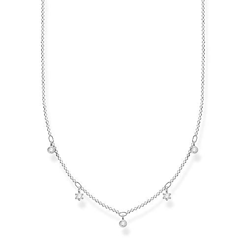 Thomas Sabo Damen Halskette weiße Steine silber 925 Sterlingsilber, 40-45 cm Länge von THOMAS SABO