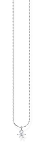 THOMAS SABO Damen Kette Blume weiße Steine 925 Sterlingsilber KE2103-051-14-L45V von THOMAS SABO