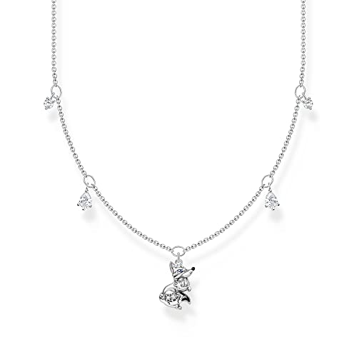 Thomas Sabo Damen Kette Fuchs mit weißen Steinen silber, aus 925er Sterlingsilber mit Polarfuchs und weißen Zirkonia-Steinen, Länge 45cm, KE2174-644-7-L45V von THOMAS SABO