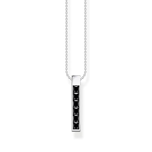 Thomas Sabo Damen Kette mit schwarzen Steinen Silber, aus leicht geschwärztem 925er Sterlingsilber, Länge 45cm, KE2113-643-11-L45V von THOMAS SABO