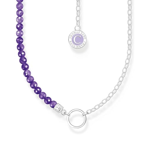 THOMAS SABO Damen-Kette Silber, Emaille Amethyst 45 Violett 32025626 von THOMAS SABO