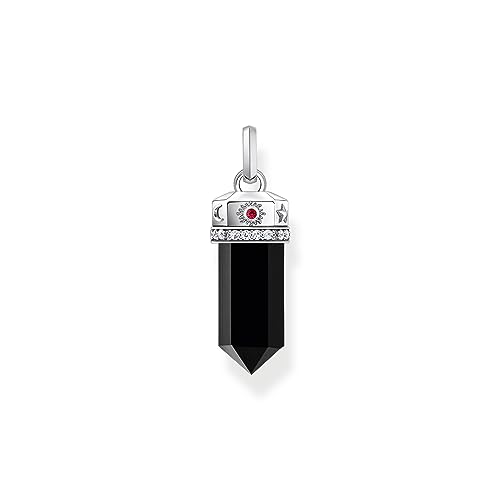 THOMAS SABO Damen Kettenanhänger mit facettiertem Onyx Silber geschwärzt 925 Sterlingsilber, Geschwärzt PE955-641-11 von THOMAS SABO