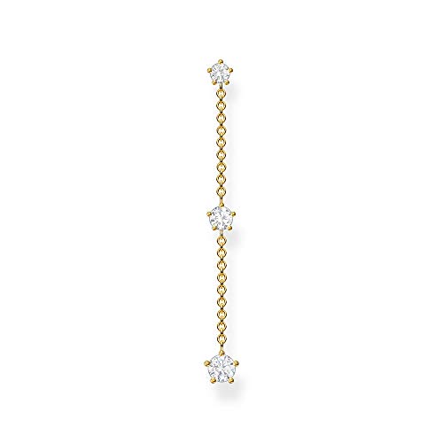 Thomas Sabo Damen Einzel Ohrstecker weiße Steine gold, 925 Sterlingsilber von THOMAS SABO