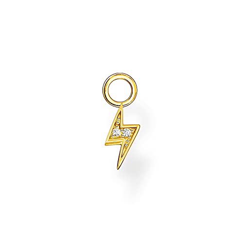 THOMAS SABO Damen Ohrring Anhänger Blitz 925er Sterlingsilber 750er Gelbgold Vergoldung mit Zirkonia, EP018-414-14 THOMAS SABO Damen Ohrring Anhänger Blitz 925er Sterlingsilber 750er Gelbgold Vergoldung mit Zirkonia, EP018-414-14 von THOMAS SABO