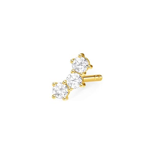 Thomas Sabo Damen Einzel Ohrstecker weiße Steine gold, 925 Sterlingsilber Thomas Sabo Damen Einzel Ohrstecker weiße Steine gold, 925 Sterlingsilber von THOMAS SABO