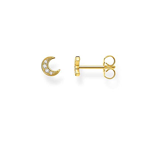 Thomas Sabo Einzel Ohrstecker Mond pavé gold vergoldetes Silber H2133-414-14 von THOMAS SABO