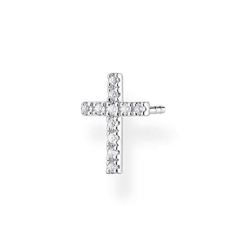 Thomas Sabo Damen Einzel Ohrstecker Kreuz silber, 925 Sterlingsilber von THOMAS SABO