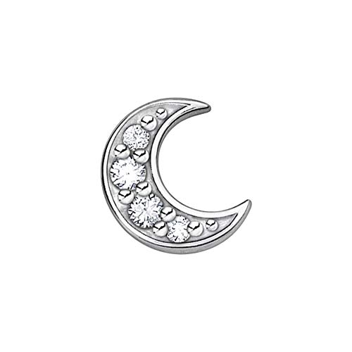 Thomas Sabo Damen Einzel Ohrstecker Mond pavé silber, 925 Sterlingsilber von THOMAS SABO