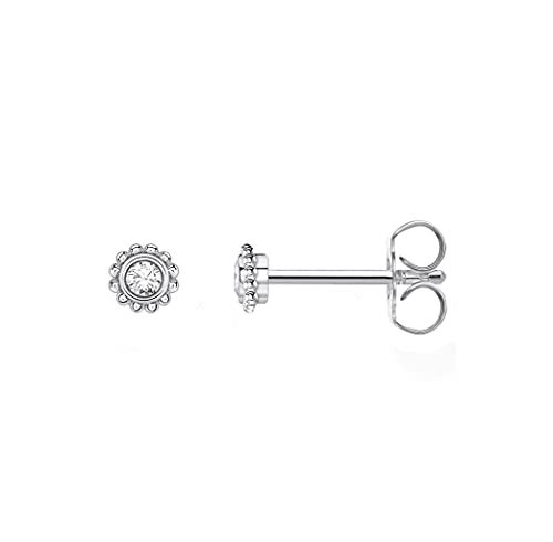 Thomas Sabo Einzel Ohrstecker Blume weißer Stein silber 925 Sterling Silber H2137-051-14 von THOMAS SABO