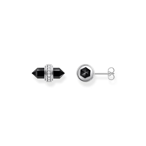 THOMAS SABO Damen Ohrstecker mit schwarzem Onyx Kristall Silber 925 Sterlingsilber, Geschwärzt H2281-641-11 von THOMAS SABO