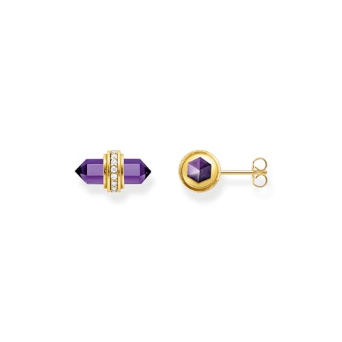 THOMAS SABO Damen Ohrstecker mit violettem Onyx Kristall vergoldet 925 Sterlingsilber, 750 Gelbgold Vergoldung H2281-414-13 von THOMAS SABO