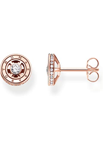 Thomas Sabo Damen Ohrstecker Kreis in der Farbe Rosé aus 925 Sterlingsilber mit 750 Roségold Veredelung mit Zirkonia, Größe: 9x9 mm, H2062-416-14 von THOMAS SABO