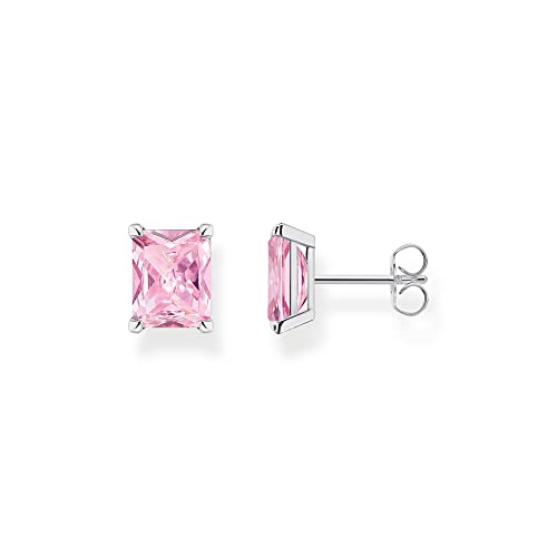 Thomas Sabo Ohrstecker mit pinken Steinen aus 925er Sterling-Silber, Höhe: 10mm, H2201-051-9 von THOMAS SABO