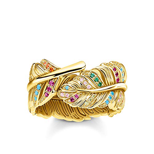 THOMAS SABO Damen Ring 925 Sterlingsilber, 750 Gelbgold Vergoldung TR2284-488-7 von THOMAS SABO