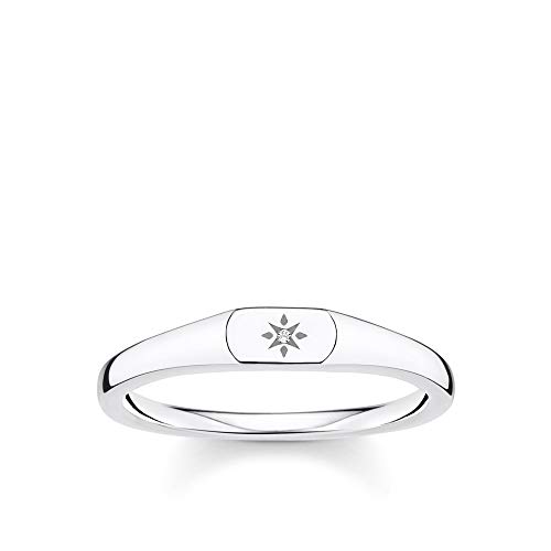 Thomas Sabo Damen Ring Siegelring Stern 925 Sterling Silber TR2314-051-14 von THOMAS SABO