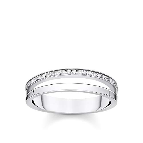 THOMAS SABO Ring doppel weiße Steine silber 925 Sterling Silber TR2316-051-14-56 von THOMAS SABO