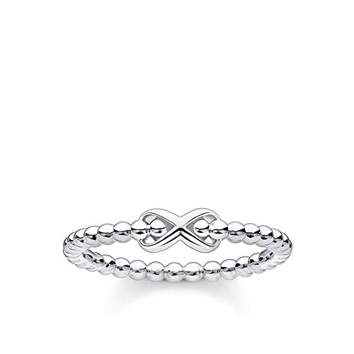 THOMAS SABO Silber-Ring für Damen Kugeln mit Unendlichkeitszeichen TR2320-001-21-50 Ringgröße 50/15,9 von THOMAS SABO