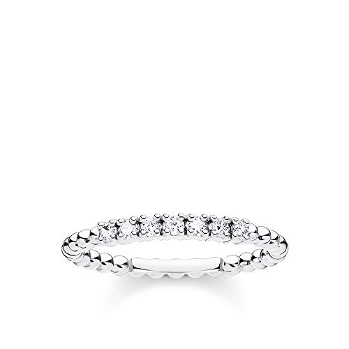 THOMAS SABO Damen Ring Kugeln mit weißen Steinen Silber 925 Sterlingsilber TR2323-051-14 von THOMAS SABO